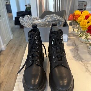 Aquatalia Kaylynn calf suede Black Women's ankle Lace-Up Boots